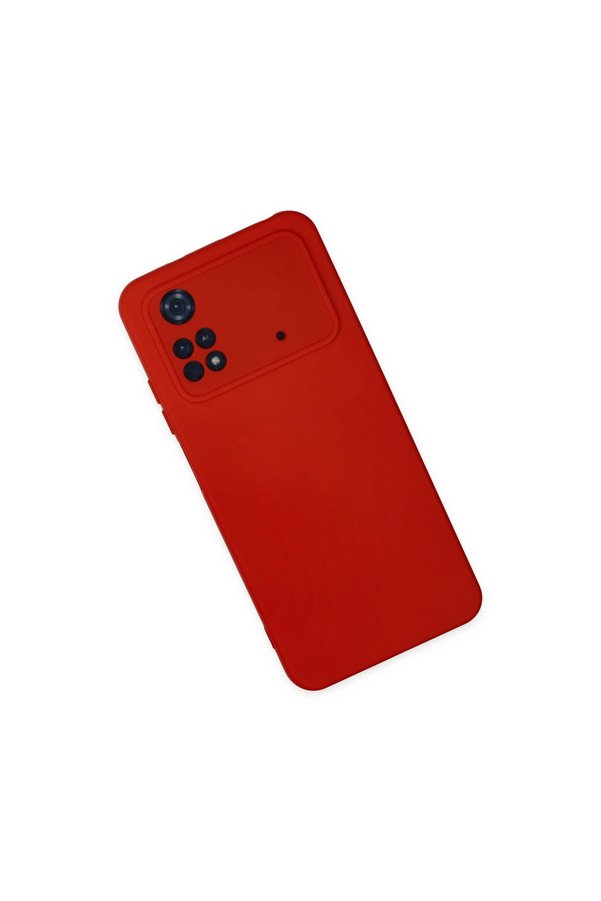 Evimdeyokyok Xiaomi Poco M4 Pro 4G Kılıf Nano İçi Kadife Silikon - Kırmızı