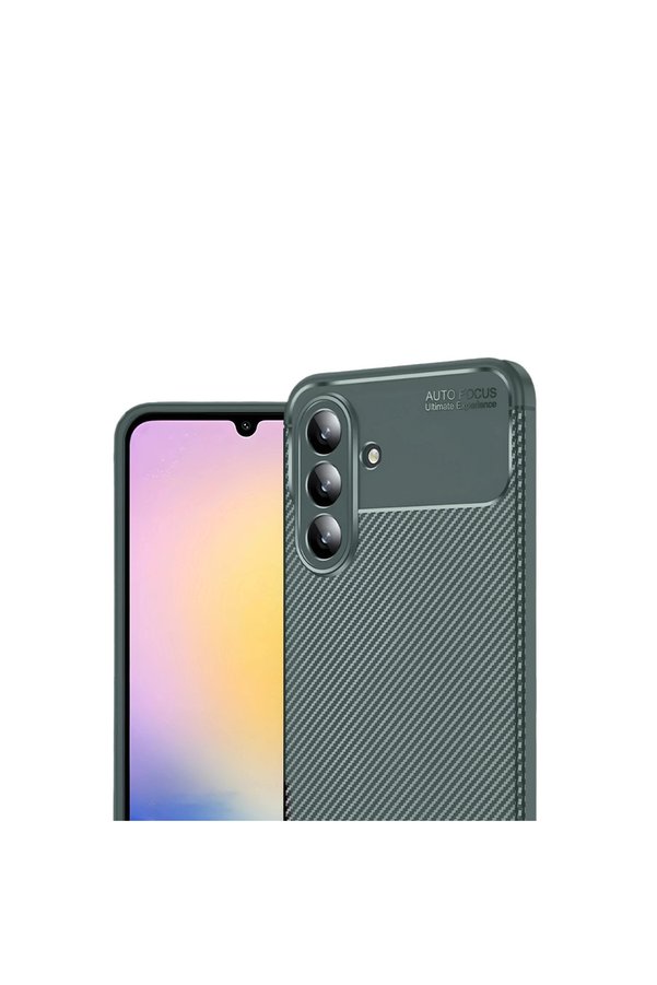 Evi̇mdeyokyok Samsung Galaxy S25 Fe Auto Focus Karbon Kapak - Koyu Yeşi̇l
