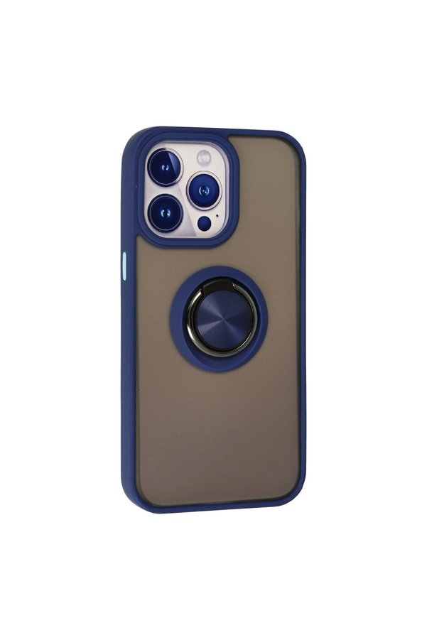 Evi̇mdeyokyok Apple İphone 13 Pro Max Kılıf Montreal Yüzüklü Si̇li̇kon Kapak - Laci̇vert