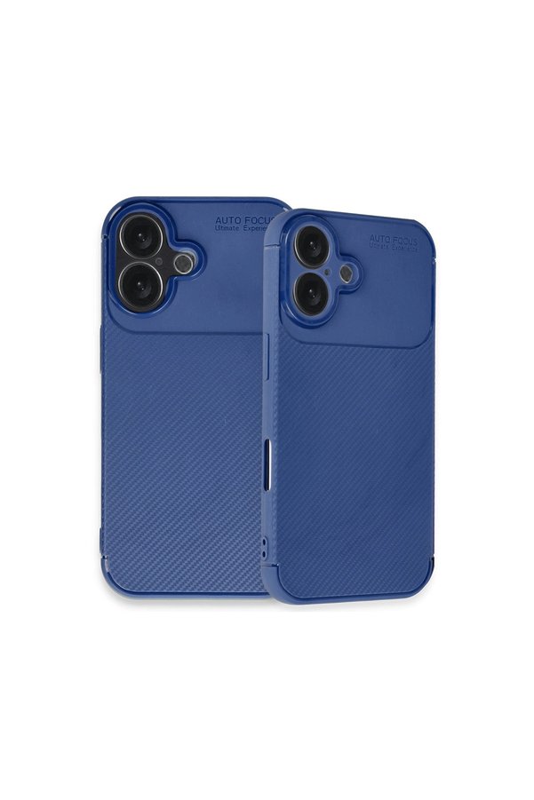 Evimdeyokyok Apple İphone 16 Plus Kılıf Auto Focus Karbon Kapak - Lacivert
