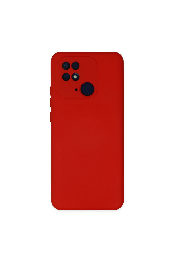 Evimdeyokyok Xiaomi Redmi 10C Kılıf Nano İçi Kadife Silikon - Kırmızı