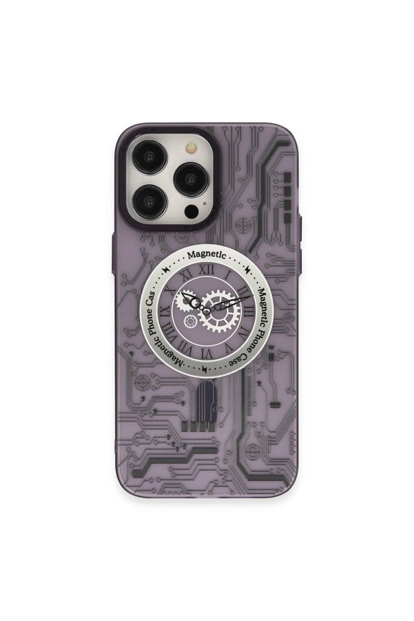 Evi̇mdeyokyok Apple İphone 14 Pro Kılıf Apollo Magneti̇csafe Desenli̇ Kapak - Apollo Mor - 5