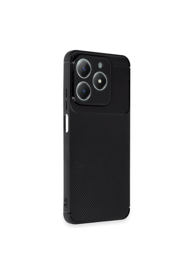 Evimdeyokyok Realme C61 Kılıf Auto Focus Karbon Kapak - Siyah