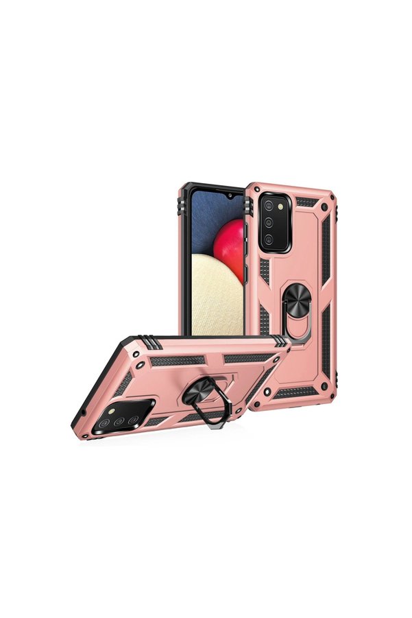 Evimdeyokyok Samsung Galaxy A02S Kılıf Sofya Yüzüklü Silikon Kapak - Rose