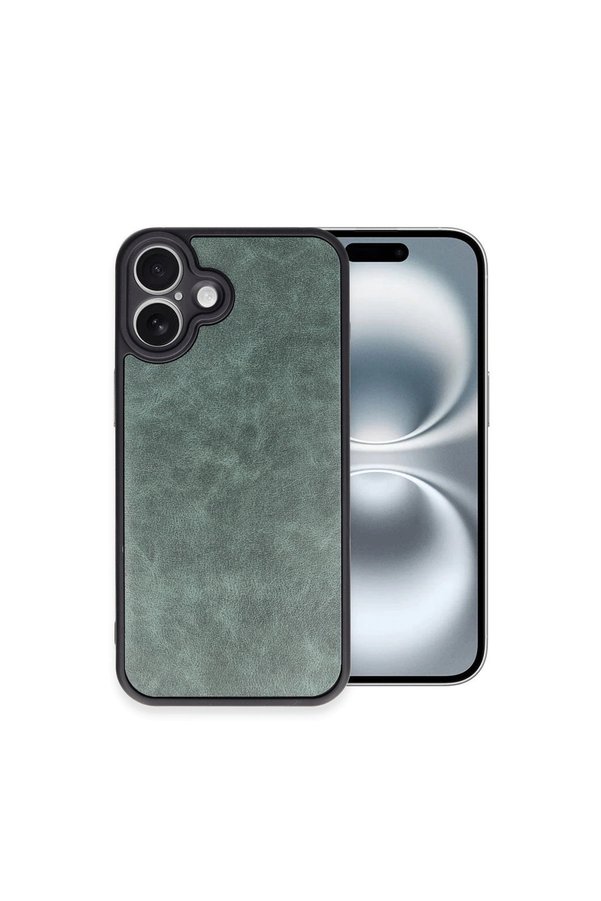 Evimdeyokyok Apple İphone 16 Plus Kılıf Aras Deri Kapak - Koyu Yeşil