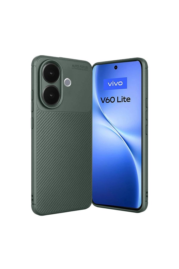 Evimdeyokyok Vivo V60 Lite Auto Focus Karbon Kapak - Koyu Yeşil