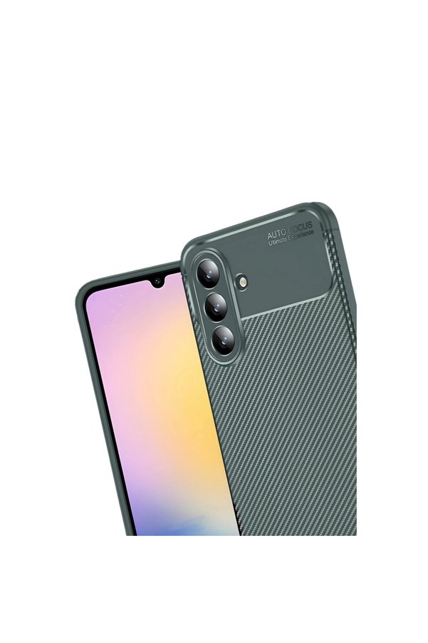 Evi̇mdeyokyok Samsung Galaxy S25 Fe Auto Focus Karbon Kapak - Koyu Yeşi̇l