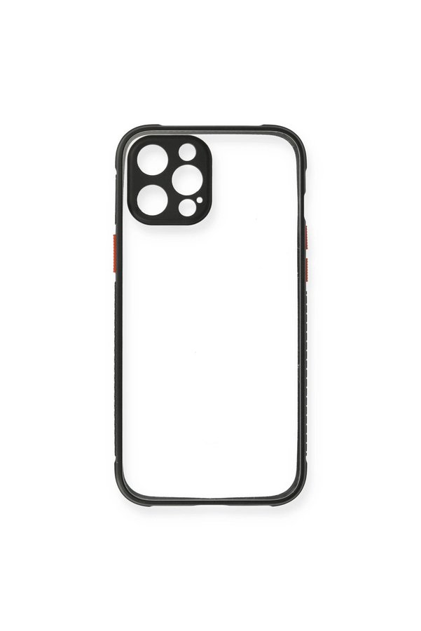 Evimdeyokyok Apple İphone 12 Pro Kılıf Miami Şeffaf Silikon - Siyah