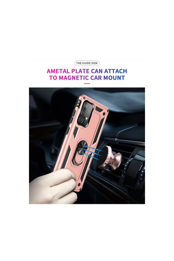 Evimdeyokyok Samsung Galaxy A52 Kılıf Sofya Yüzüklü Silikon Kapak - Rose