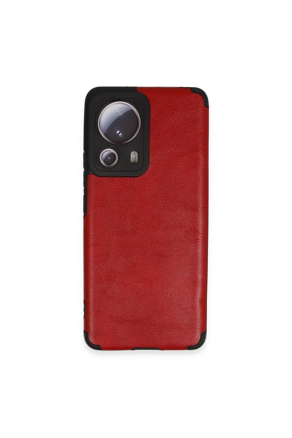 Evimdeyokyok Xiaomi Mi 13 Lite Kılıf Loop Deri Silikon - Kırmızı
