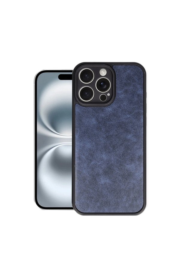 Evimdeyokyok Apple İphone 16 Pro Kılıf Aras Deri Kapak - Lacivert