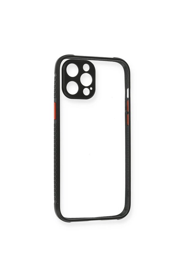 Evimdeyokyok Apple İphone 12 Pro Kılıf Miami Şeffaf Silikon - Siyah