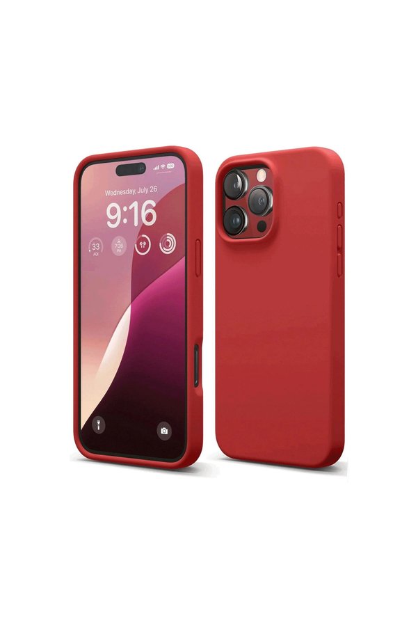 Evimdeyokyok Apple İphone 16 Pro Max Kılıf Nano İçi Kadife Silikon - Kırmızı