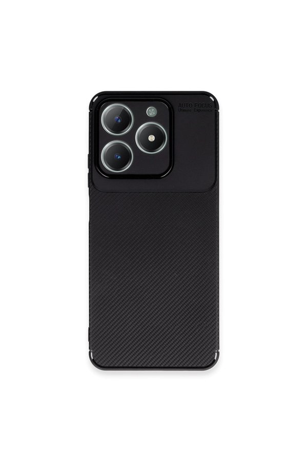 Evimdeyokyok Realme C61 Kılıf Auto Focus Karbon Kapak - Siyah