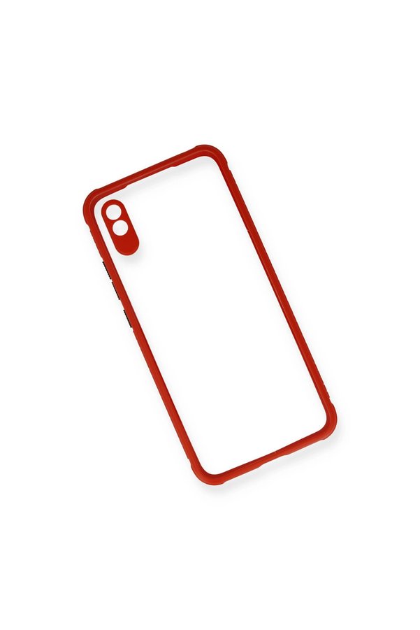 Evimdeyokyok Xiaomi Redmi 9A Kılıf Miami Şeffaf Silikon - Kırmızı