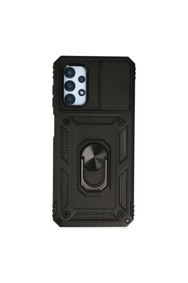 Evimdeyokyok Samsung Galaxy A33 5G Kılıf Pars Lens Yüzüklü Silikon - Siyah