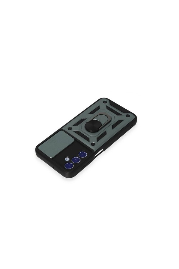Evi̇mdeyokyok Samsung Galaxy M34 5G Kılıf Pars Lens Yüzüklü Si̇li̇kon - Yeşi̇l