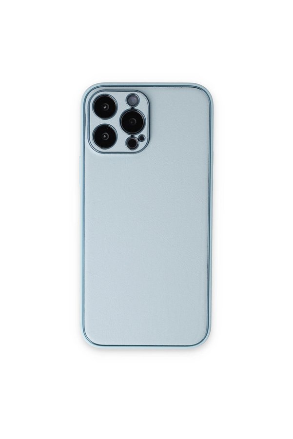 Evimdeyokyok Apple İphone 14 Pro Kılıf Coco Deri Silikon Kapak - Sky Blue