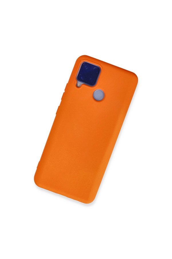 Evi̇mdeyokyok Realme C15 Kılıf Nano İçi̇ Kadi̇fe Si̇li̇kon - Turuncu