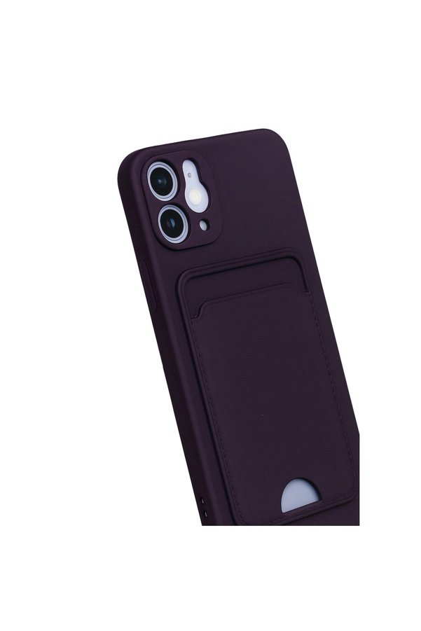 Evimdeyokyok Apple İphone 12 Kılıf Kelvin Kartvizitli Silikon - Derin Mor