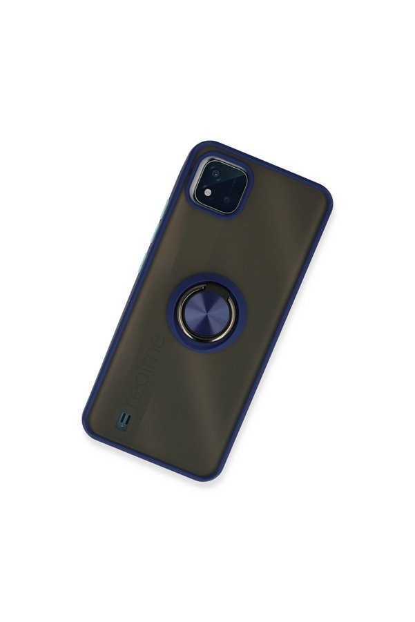 Evi̇mdeyokyok Realme C11 2021 Kılıf Montreal Yüzüklü Si̇li̇kon Kapak - Laci̇vert