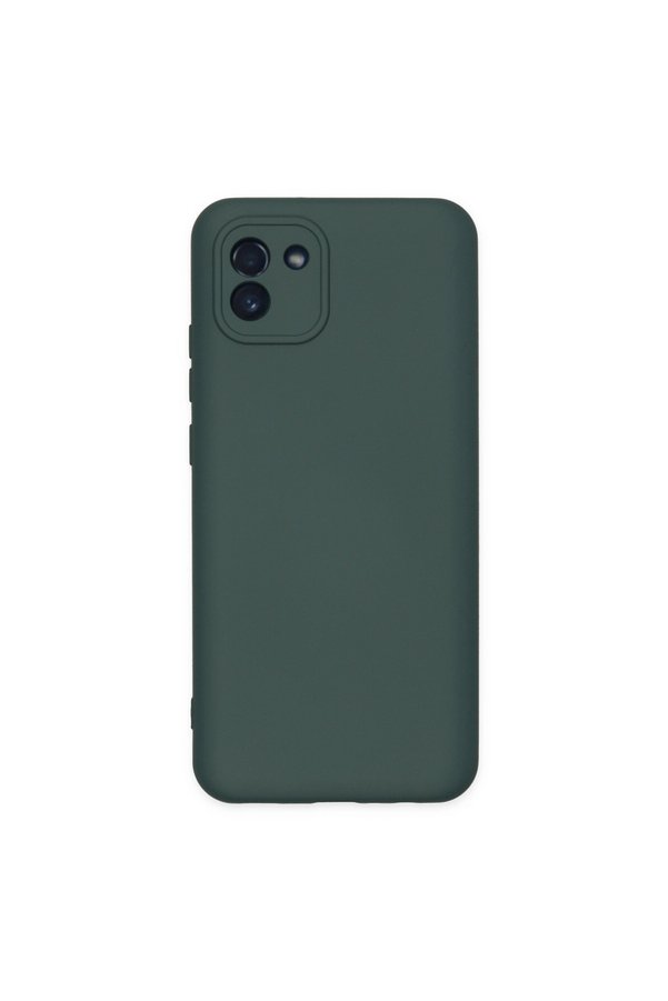 Evimdeyokyok Samsung Galaxy A03 Kılıf Nano İçi Kadife Silikon - Koyu Yeşil