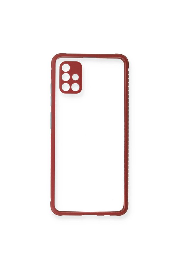 Evimdeyokyok Samsung Galaxy A71 Kılıf Miami Şeffaf Silikon - Fuşya
