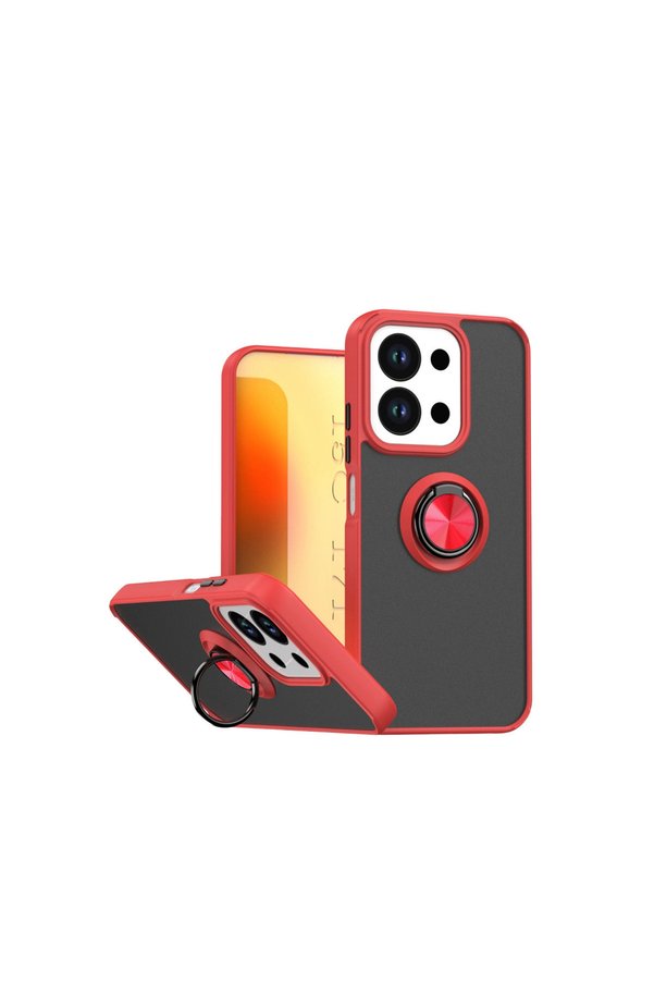Evimdeyokyok Xiaomi Redmi 15C 4G Montreal Yüzüklü Silikon Kapak - Kırmızı
