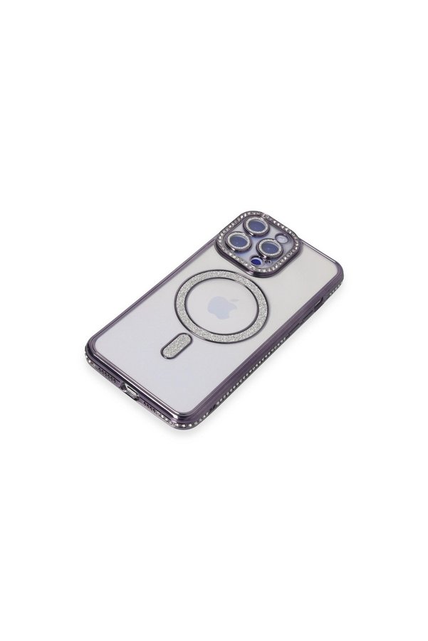 Evi̇mdeyokyok Apple İphone 15 Pro Kılıf Joke Si̇mli̇ Magneti̇csafe Kılıf - Deri̇n Mor