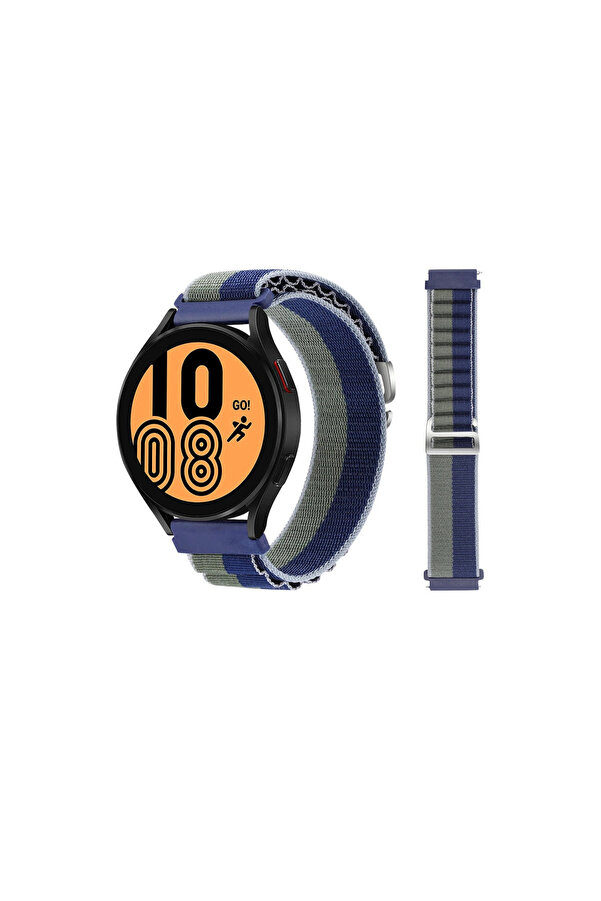 Evimdeyokyok Watch 20Mm Kr410 Kumaş Kordon - Lacivert-Yeşil