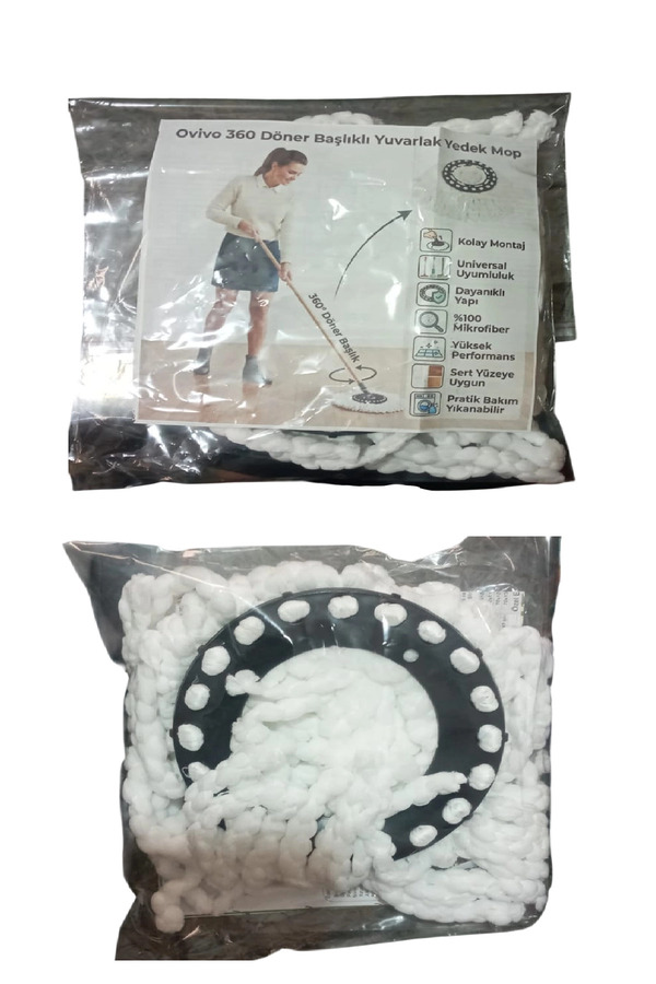Ovivo Ovivio Mikrofiber Yuvarlak Mop Paspas Lux Yedek Ucu 2 Adet