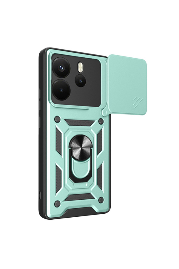 Evi̇mdeyokyok Xi̇aomi̇ Redmi̇ Note 14 4G Pars Lens Yüzüklü Si̇li̇kon - Yeşi̇l