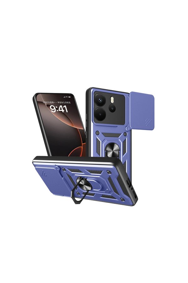 Evimdeyokyok Xiaomi Redmi Note 14 4G Pars Lens Yüzüklü Silikon - Lacivert