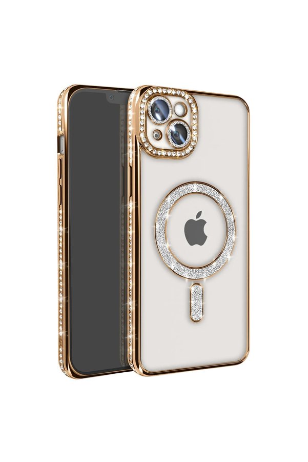 Evimdeyokyok Apple İphone 15 Kılıf Joke Simli Magneticsafe Kılıf - Gold