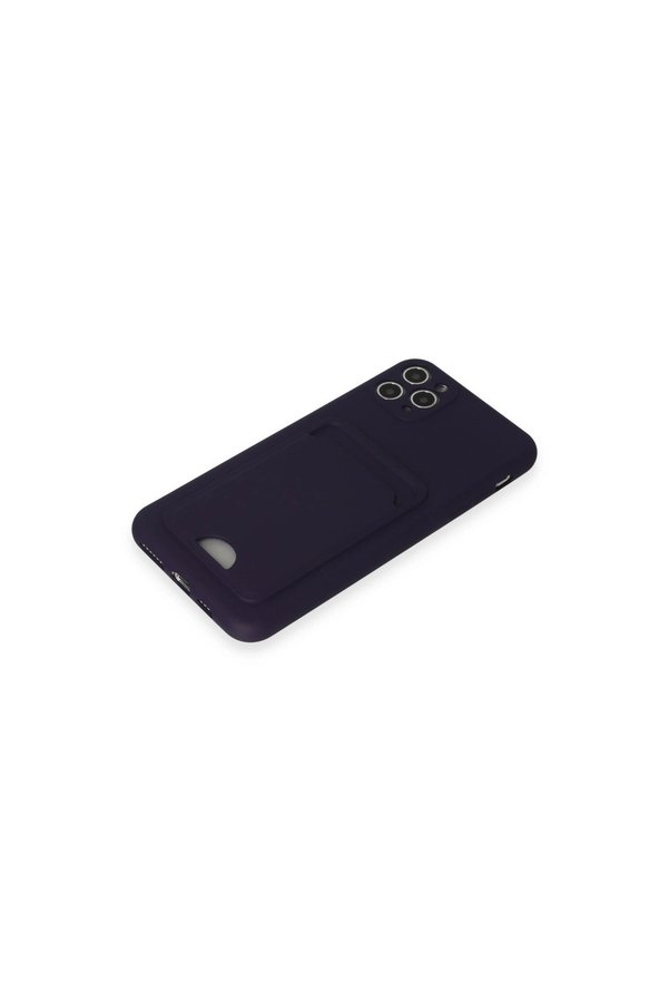 Evimdeyokyok Apple İphone 11 Pro Max Kılıf Kelvin Kartvizitli Silikon - Derin Mor