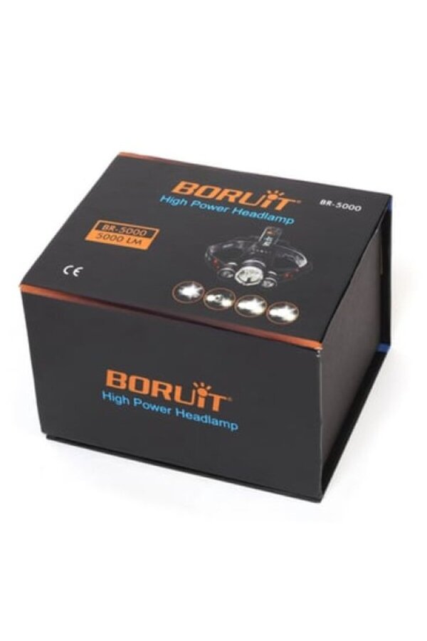 Ethab Ticaret Boruit T6 Kafa Feneri 5000 Lumens 3Xcree Xm-T6+2R5 Lamba Led Kamp Lambası