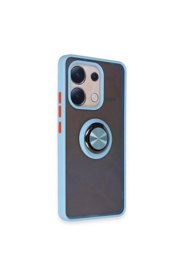 Evi̇mdeyokyok Xi̇aomi̇ Redmi̇ Note 13 4G Kılıf Montreal Yüzüklü Si̇li̇kon Kapak - Buz Mavi̇