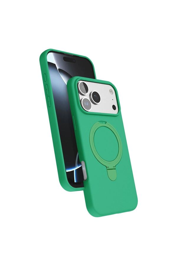 Ethab Ticaret Glb-Stl41414 İphone 17 Pro Regal Magsafe Standlı Kapak - Yeşil