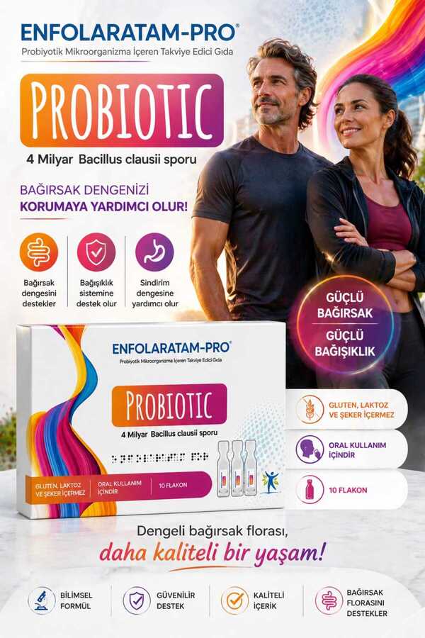 Enfolaratam Pro Probiotic Probiyotik Bacillus Clausii Sporları 4 Milyar Yetişkin