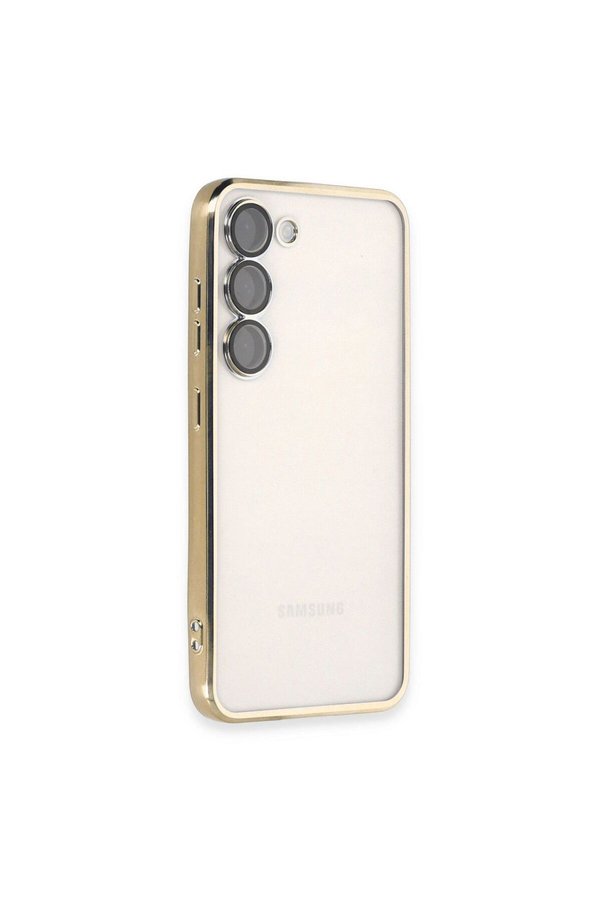 Ethab Ticaret Glb-Stl41414 Samsung Galaxy S23 Kılıf Razer Lensli Silikon - Gold