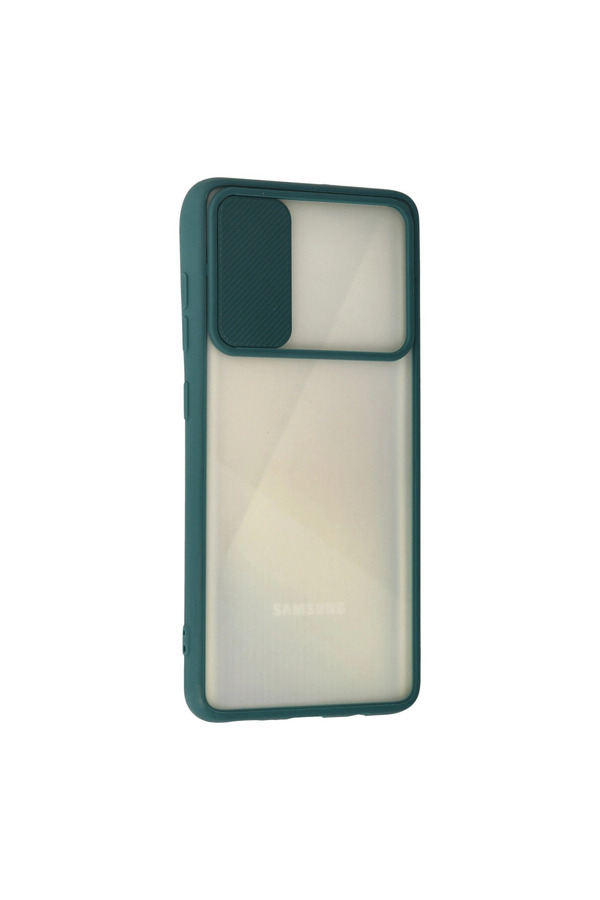 Evimdeyokyok Samsung Galaxy A71 Kılıf Palm Buzlu Kamera Sürgülü Silikon - Yeşil