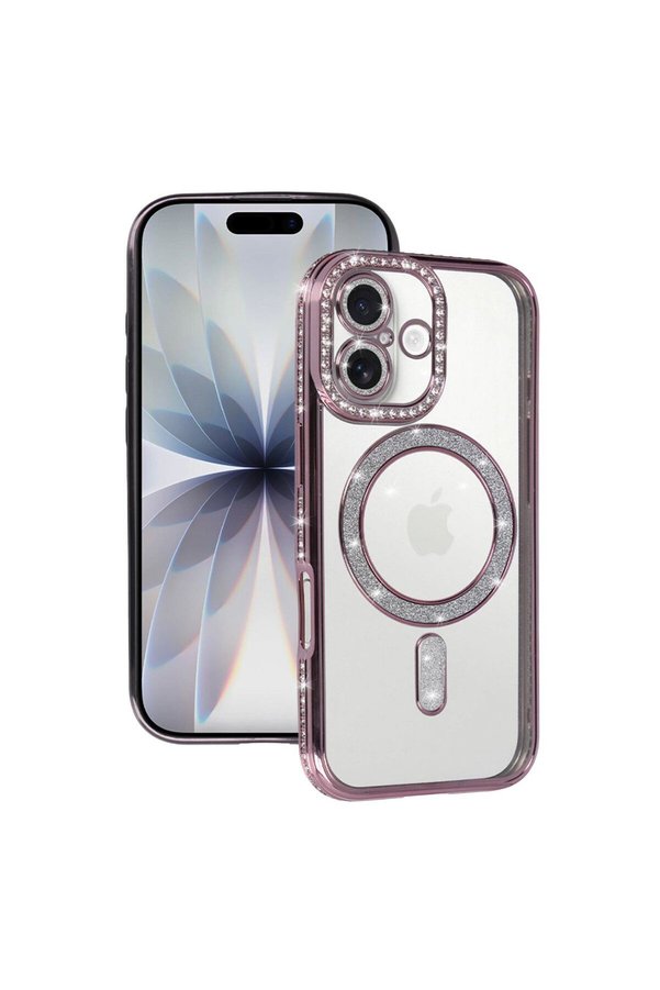 Ethab Ticaret Glb-Stl41414 Apple İphone 17 Joke Simli Magneticsafe Kılıf - Pembe
