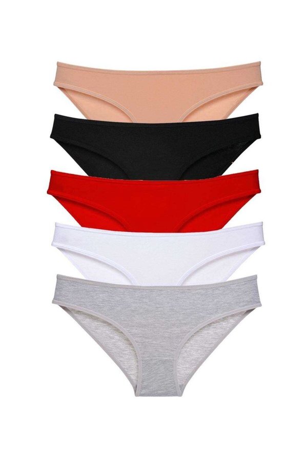 Ethab Ticaret Glb-Stl41414 5 Adet Süper Eko Set Likralı Kadın Slip Külot Çok Renkli
