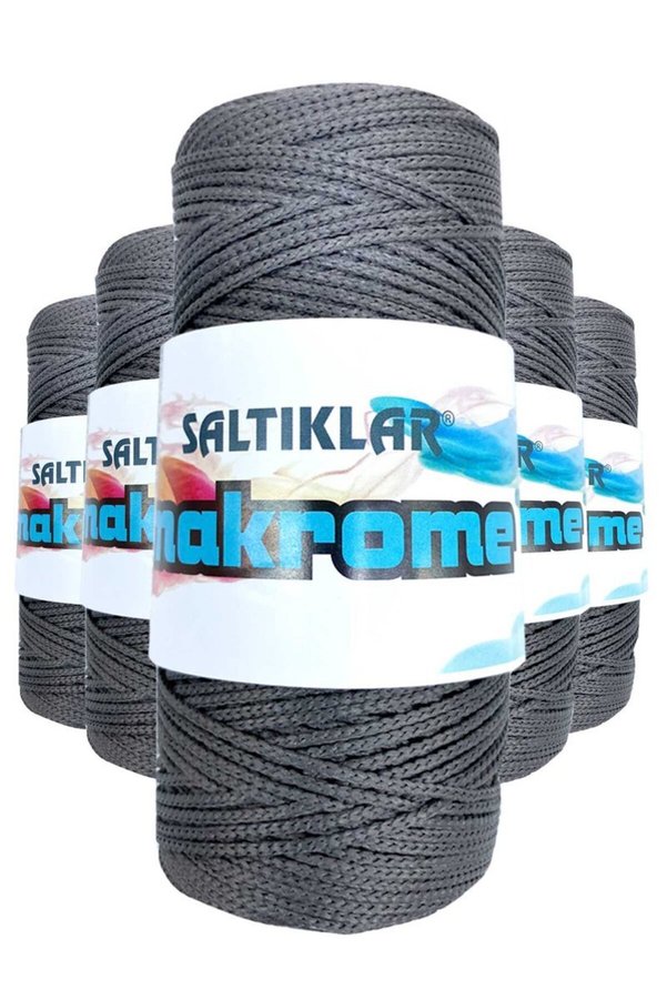 Ethab Ticaret Glb-Stl41414 5 Adet Polyester Makrome İpi 420 Koyu Gri 100 Gr