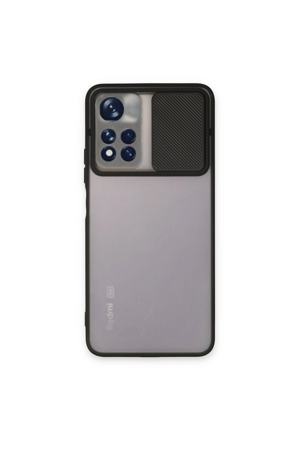 Evimdeyokyok Xiaomi Redmi Note 11T Kılıf Palm Buzlu Kamera Sürgülü Silikon - Siyah