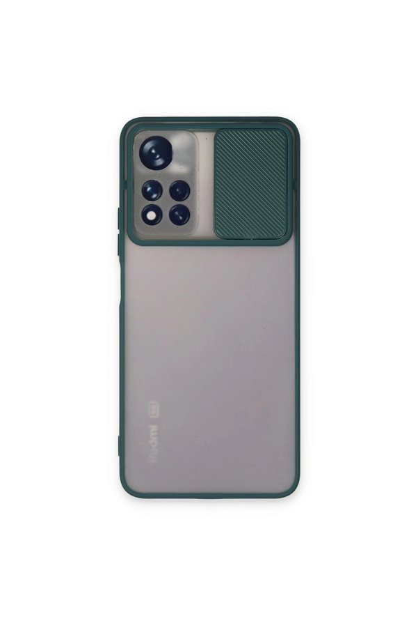Evimdeyokyok Xiaomi Redmi Note 11T Kılıf Palm Buzlu Kamera Sürgülü Silikon - Yeşil