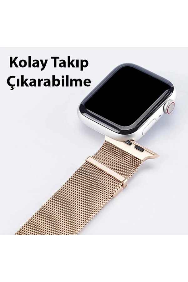 Nevamel Dux Ducis Apple Watch 42/44/45Mm İçin Milanese Premium Milano Loop Kayış Kordon-(5775)