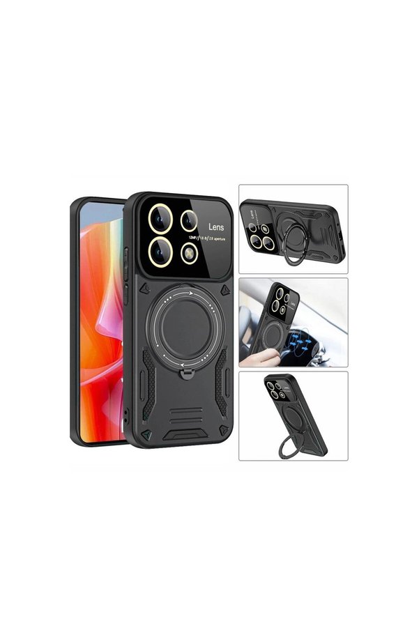 Ethab Ticaret Glb-Stl41414 Redmi 12C Kılıf Joy Lens Standlı Kapak - Koyu Yeşil