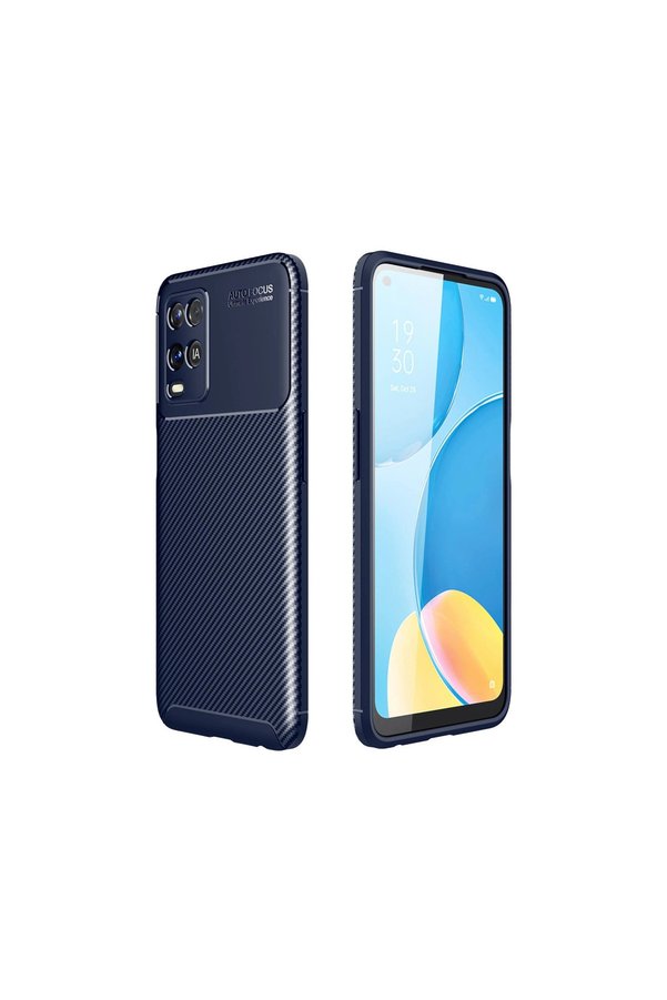 Evimdeyokyok Oppo A54 4G Kılıf Auto Focus Karbon Kapak - Lacivert