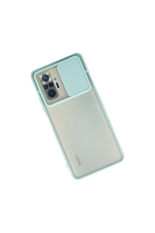 Evimdeyokyok Xiaomi Redmi Note 10 Pro Kılıf Palm Buzlu Kamera Sürgülü Silikon - Turkuaz